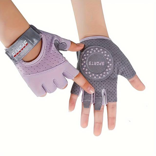 TEMU Women's 4 Seasons Thin Breathable Fingerless Gloves, Yoga Fitness Gloves, Biker Riding Outdoor Sports Gloves