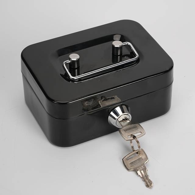 TEMU Secure Metal Cash Box With Key Lock - Compact Deposit Safe With Top Handle, Ideal For Use & Coin Savings, 4.5x3.8x2.3 Inches, Adult Penny Bank, Cash Register