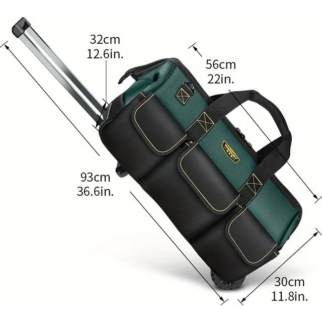 TEMU Rolling Tool Bag, Tool Bag With Wheels, Portable Storage Organizer Rolling Tool Tote, For Electrician, Construction, Men, Women