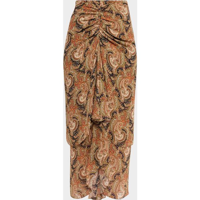 Sira Silk Paisley Midi Skirt - NAVY MULTI - 12