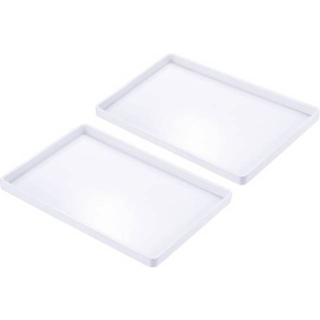 11x8 Fast Food Tray, 2 Pack Plastic Serving Tray Smooth Surface White
