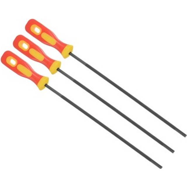 3pcs 3/16 Chainsaw File With Non-slip Handle For Sharpening Chain Saws