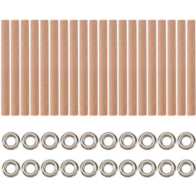 20pcs Wood Spiral Candle Wicks 4x0.32inch/100x8mm, Wood Wick Tube With6198