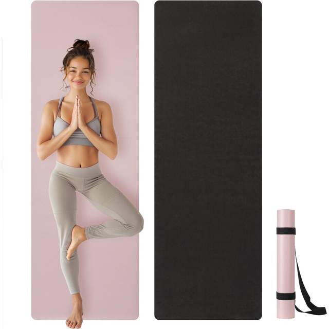 4mm Pilates Mat - Yoga Workout PU & Rubber Mat - Ideal for Indoor, Outdoor, and Home Training - Non-Slip Exercise Fitness Mats for Men and Women -