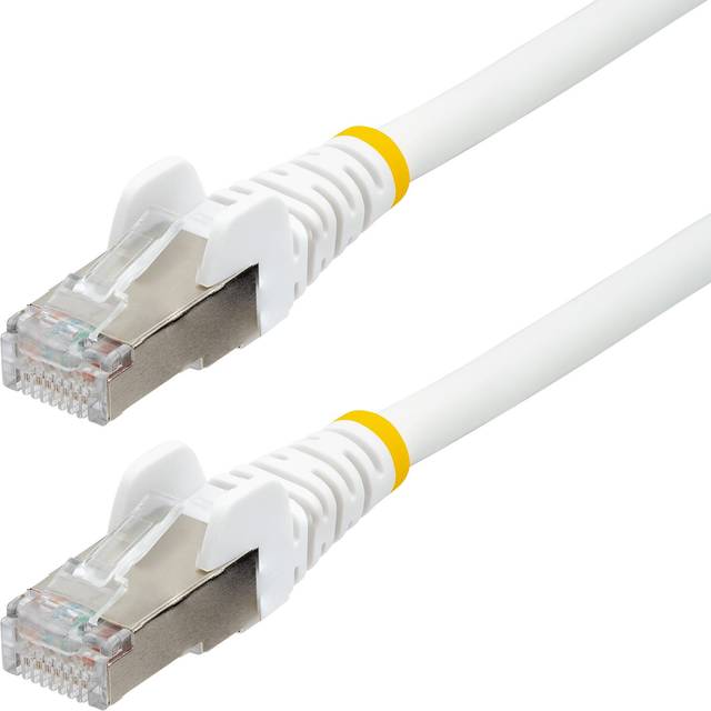 StarTech.com 10m CAT6a Ethernet Cable - White - Low Smoke Zero Halogen (LSZH) - 10GbE 500MHz 100W PoE++ Snagless RJ-45 w/Strain Reliefs S/FTP Network Patch Cord - Patch-kabel - RJ-45 (hane) till RJ-45 (hane) - 10 m - S/FTP - CAT 6a - IEEE 802.3bt - haloge