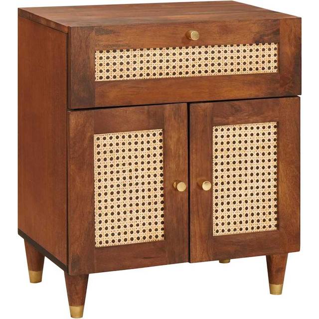 vidaXL Bedside Tables Brown 50 x 33 x 60 cm Cane and solid mango wood