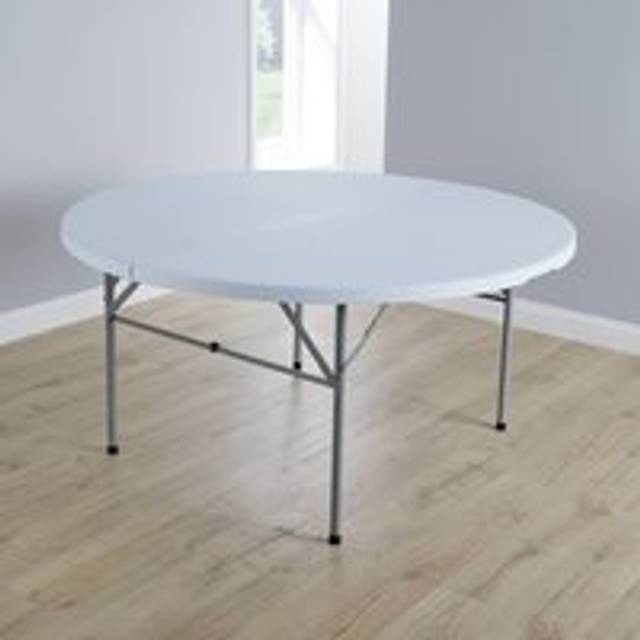 Home Source Folding 5Ft Round Outdoor Trestle Table - One Size