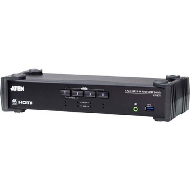 ATEN CS1824 4 Port USB 3.0 HDMI KVM-omkopplare, Svart