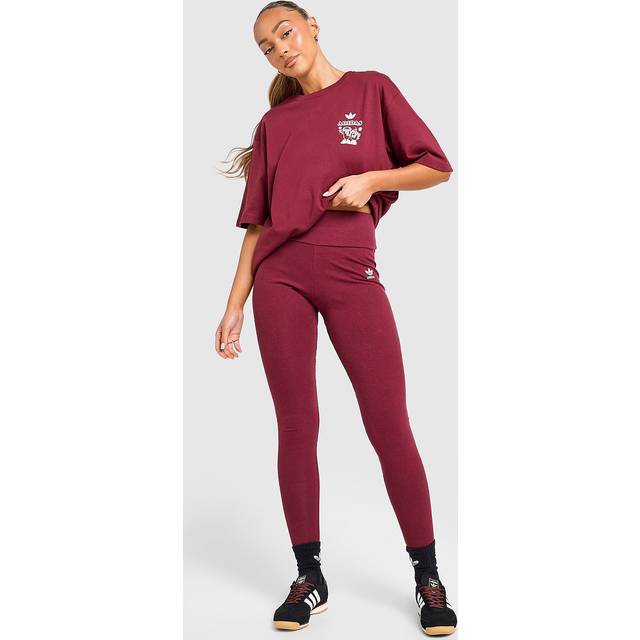 adidas Originals Ribbed Leggings - Red - Womens - M