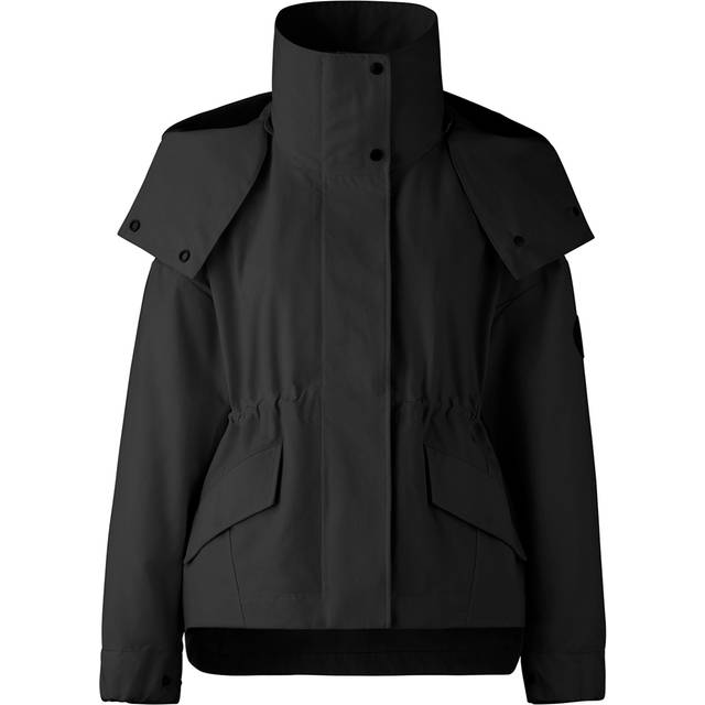 Olivine Oversized Jacket with Removable Hood - BLACK - Medium