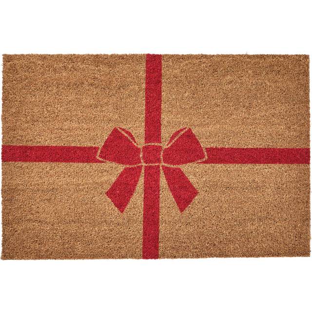 VINTERFINT Door mat, bow coir/red, 60x90 cm