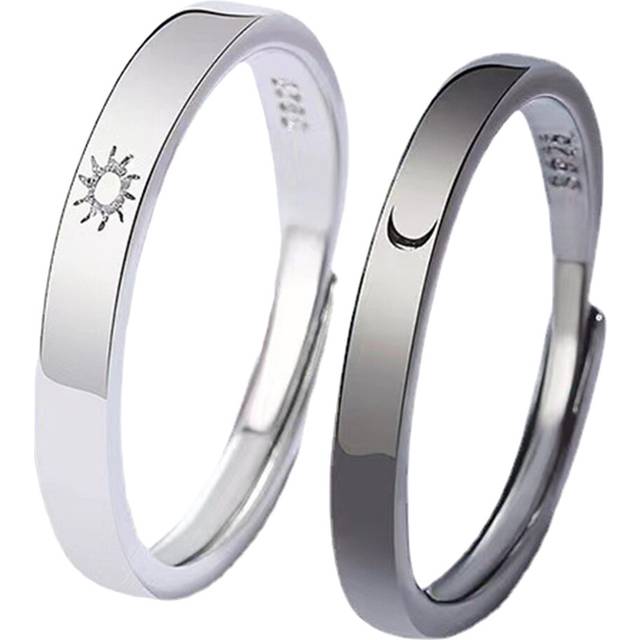 Sun Moon Miss Lovers Promise Rings for Couples Wedding Him and Her
