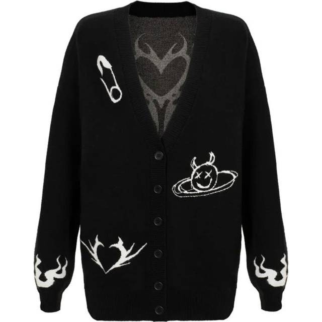 Hell Bunny Women's Mercy Oversized Black Cardigan | Size: Medium