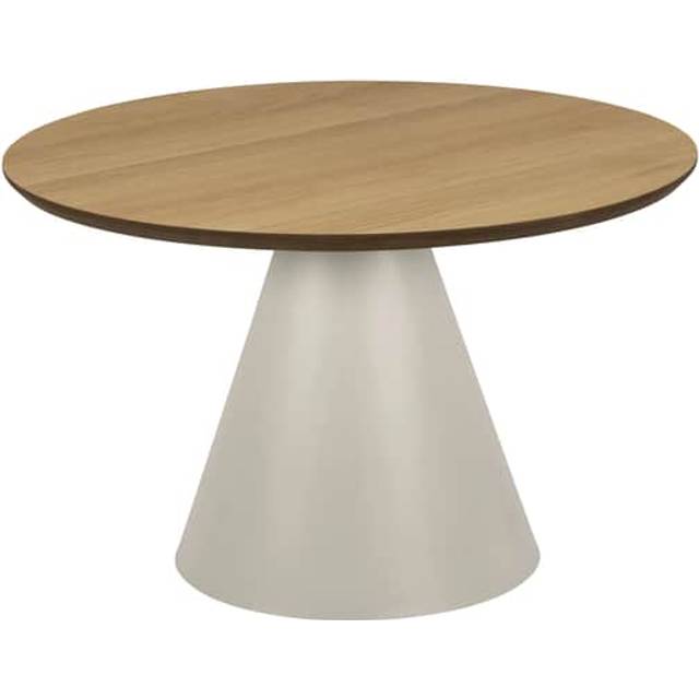 Furniture To Go Soli Low Round Coffee Table In Oak/grey 65X43Cm - One Size