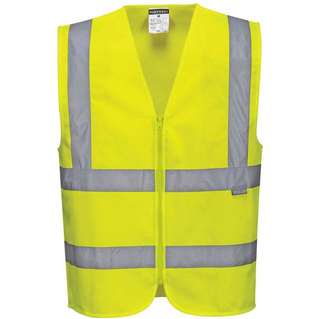 Portwest Hi-Vis Zipped Band & Brace Vest - Yellow - 3XL