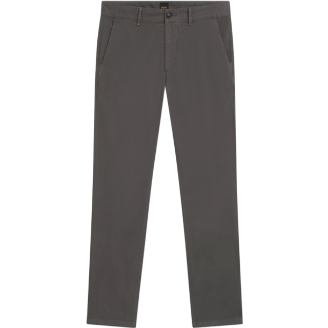 Men's BOSS Orange Mens Slim Fit Chinos in Stretch-Cotton Satin NOS - Grey 020 - Black - Size: 34/32