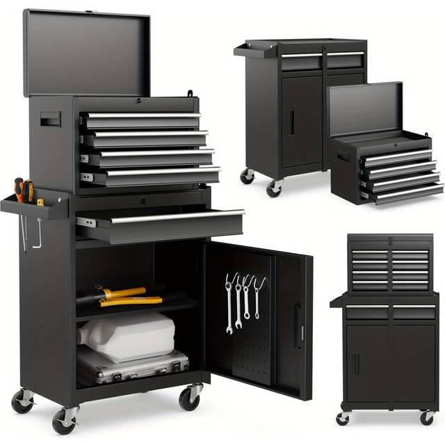 TEMU Costway 5-drawer Rolling Tool Chest, High Capacity Tool Storage Cabinet With Lockable Wheel
