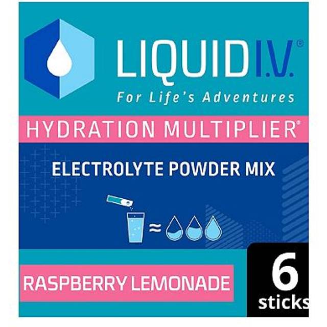 Liquid IV Liquid I.v. Hydration Multiplier Electrolyte Powder Mix Raspberry Lemonade 6 Sachets