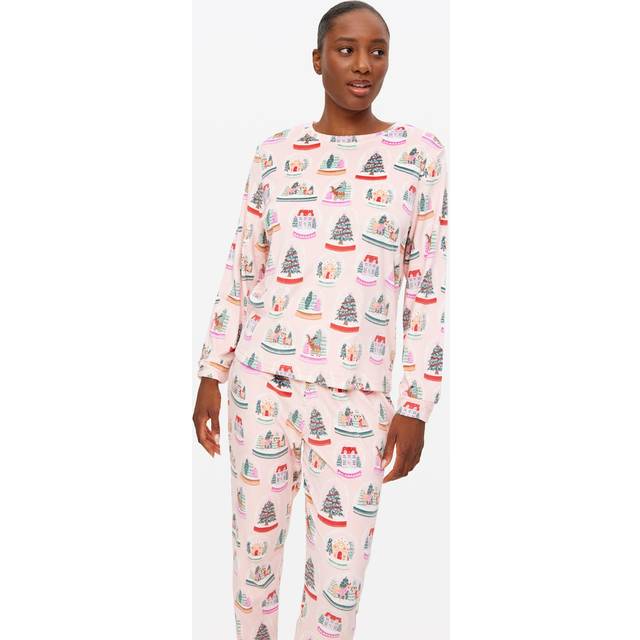 Pink Snow Globes Printed Pyjamas S