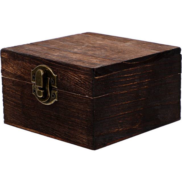 Wooden Vintage Treasure Chest Small Hinged Jewelry Keepsake Box