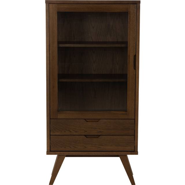 Furniture To Go A-Line Display Cabinet With 2 Drawers And 2 Shelves In Smoked Oak - One Size