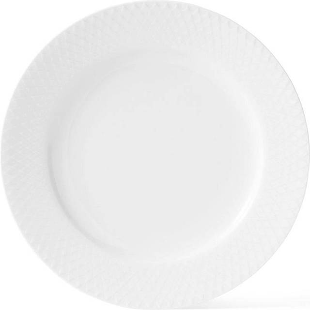 Lyngby Porcelæn Rhombe Tallerken 21 cm Hvid Asiet 21cm