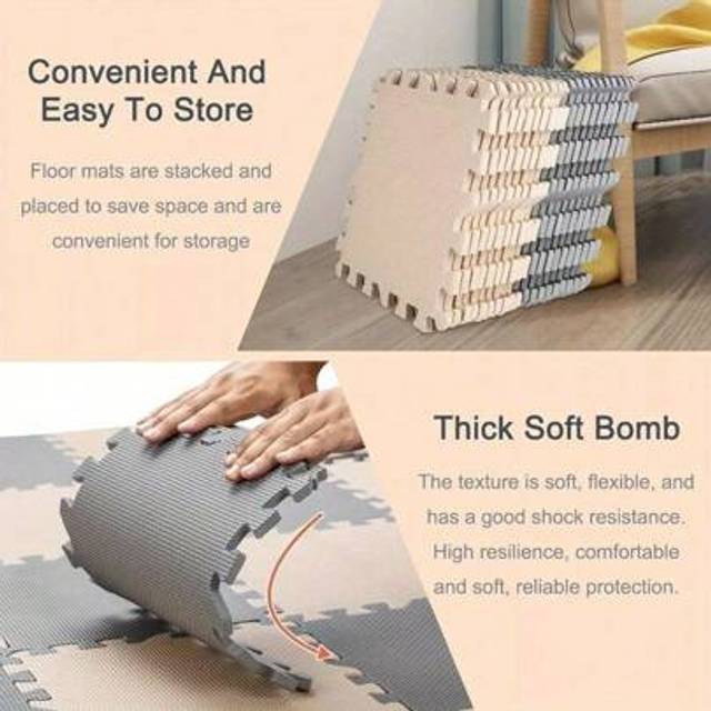 SHEIN 20PCS EVA Soft Foam Pad Children&#39;s Floor Mat Puzzle Mat Large Garden Game Mat