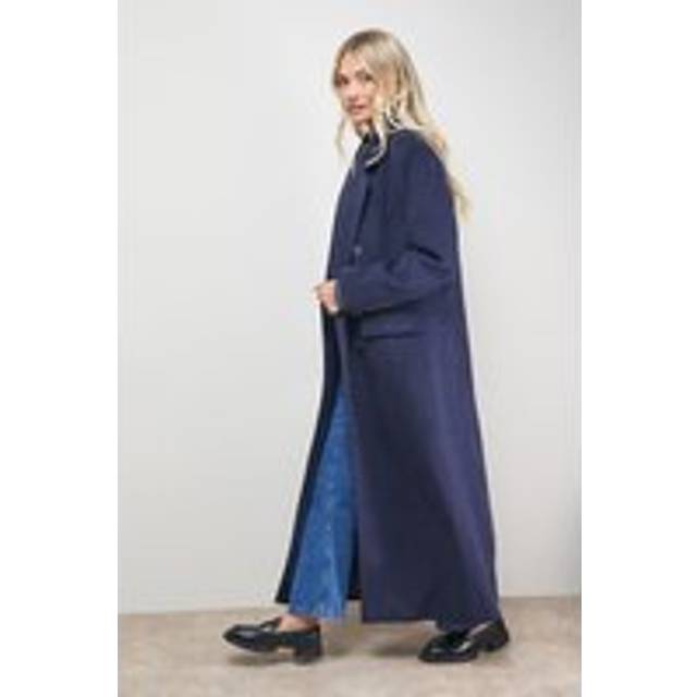 Oasis Maxi Tailored Coat In Navy - navy - 8