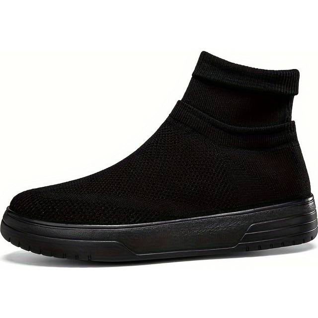 TEMU Men's Trendy Solid Woven Knit Breathable Sneakers, Comfy Non Slip Casual Soft Sole Shoes For Men's Outdoor Activities