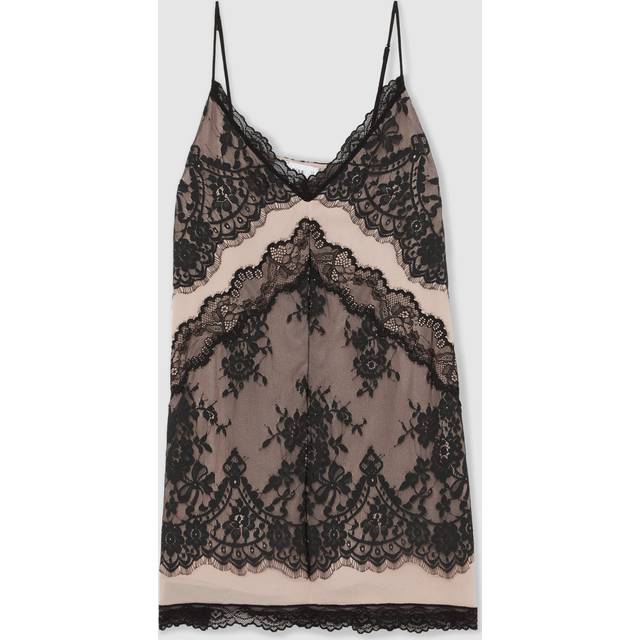 Womens Reiss Dahlia Lace-Embroidered Satin Mini Dress