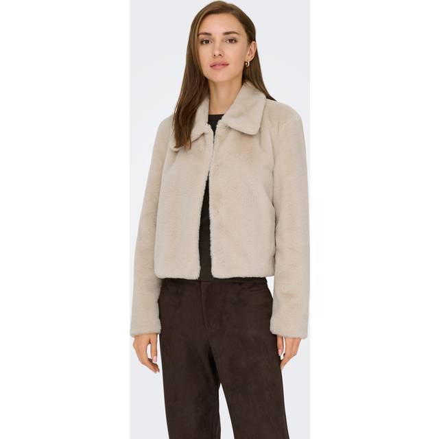 JDY Macy Imiteret Pelsjakke - Beige