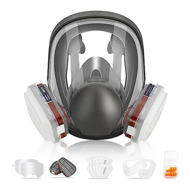 Full Face Respirator Mask, 19-in-1 6800 Reusable Mask with Filters, Anti-Fog, Perfect for Paint, , Dust