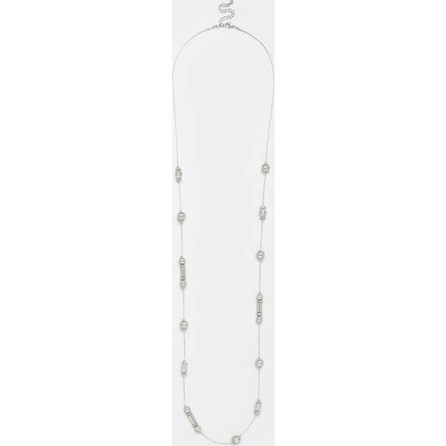 Yours Silver Tone Long Mixed Bead Necklace Size One Size