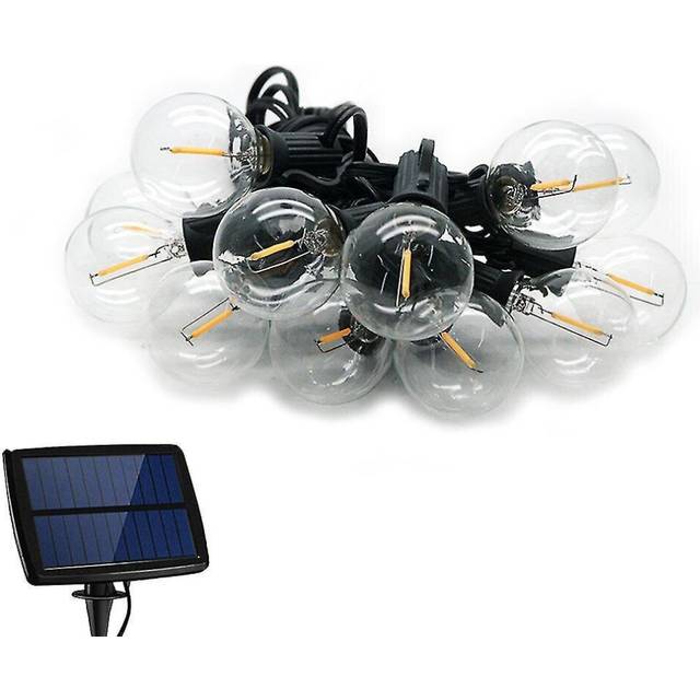 Th 5.5m 10 Led Bulb Strand Solar Lights Waterproof Fairy String Lights For Halloween Christmas Holiday Party Patio Decorationtransparent1pcs