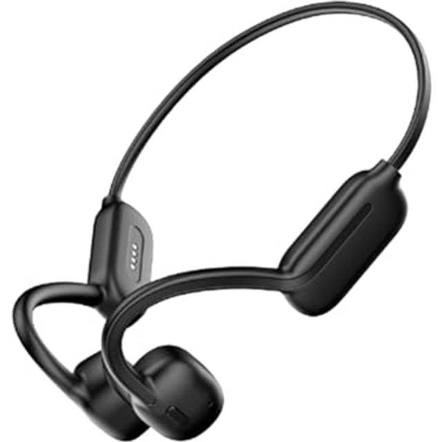 Swiixxer trådlösa sporthörlurar svart 32 GB benkörning Bluetooth 5,2 IPX8 vattentät 98,5 vuxen
