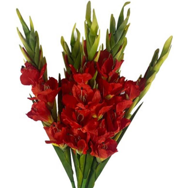 Pack of 6 x 115cm Artificial Orange Gladioli Stem