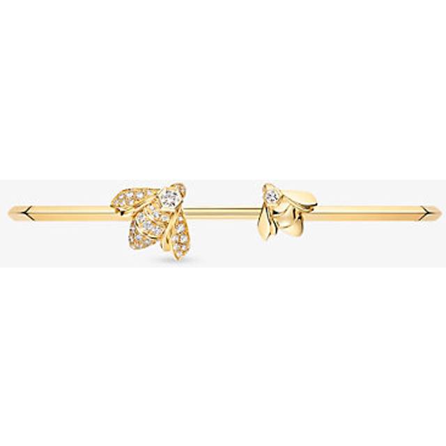 Womens Bee De Chaumet 18ct Yellow Gold and 0.29ct Diamond Cuff Bracelet