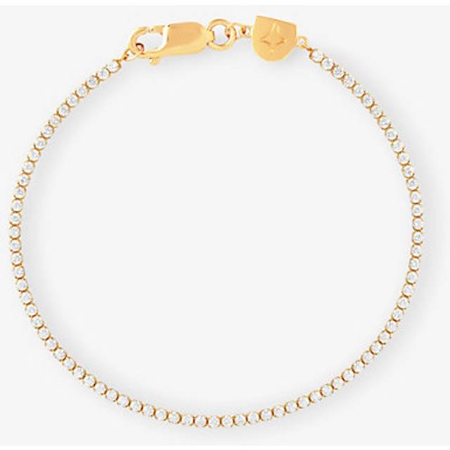 Womens Astrid & Miyu Tennis 18ct Yellow-Gold Plated Brass and Cubic Zirconia Bracelet