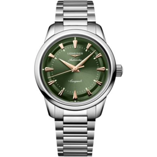 Mens Longines L1.649.4.02.6 Conquest Heritage Stainless-Steel Automatic Watch