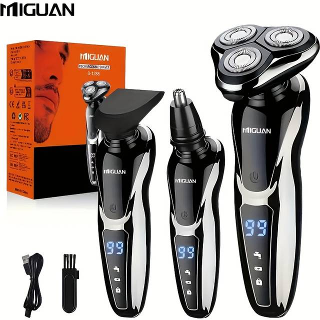 TEMU Men's Electric Shaver, Rotating Shaver For Men, Usb Rechargeable Electric Shaver, Suitable For Men's Face, Equipped With Cordless Floating Head, Portable Travel Shaver, 's Gift