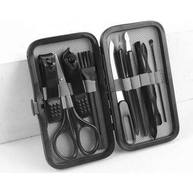 SHEIN 10pcs Green Manicure Tool Set, Stainless Steel Nail Clipper, Nail Scissors, Nail File, Nail Care Beauty Kit