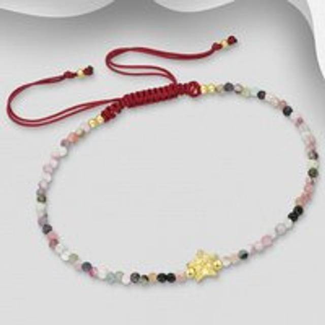 John Greed Signature Gold Plated Starfish & Tourmaline Beads Toggle Bracelet For Women - gold