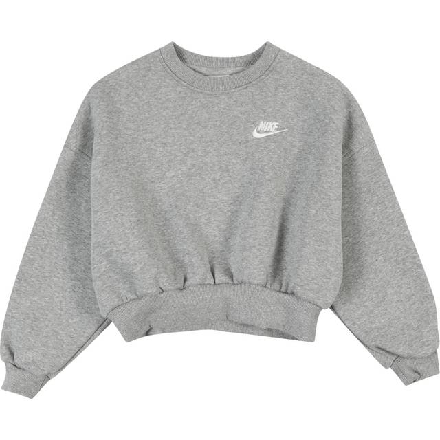 Nike Girls' Club Fleece Crop Crew Sweatshirt Junior - Grey - 13-15Y