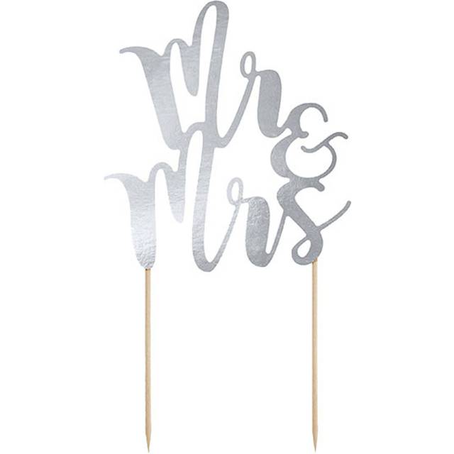 PartyDeco Mr&Mrs Silver Kagedekoration