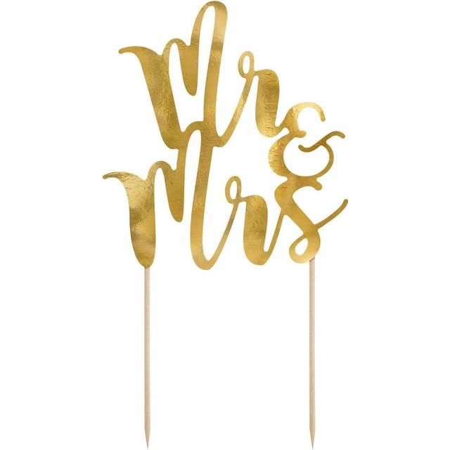 PartyDeco Mr&Mrs Gold Kagedekoration