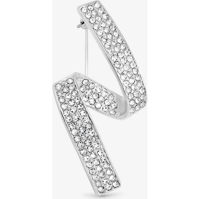Jon Richard Silver Plated Contempoary Pave Brooch - Gift Box - One Size