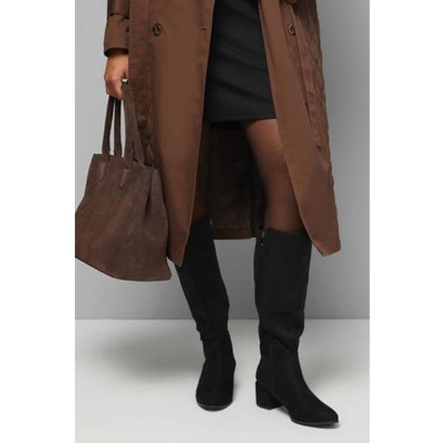 Wallis Natural Black Knee High Boots Womens Daywear Boots