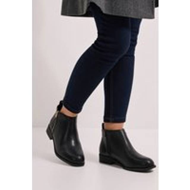 Dorothy Perkins Wide Fit Maddy Side Zip Flat Ankle Boots In Black - black - 7