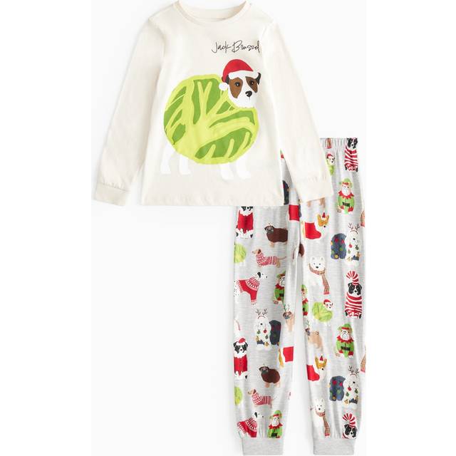 Matching Family Kids' Christmas Jack Brussel Print Pyjamas 6-7 years