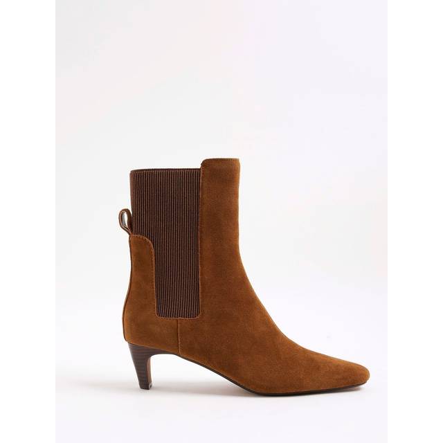 River Island Womens Brown Suede Low Heeled Boots - 7
